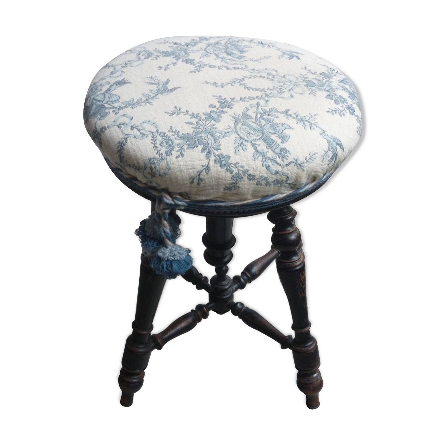 Napoleon III piano stool wood blackened