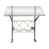 Table porte revu verre et metal 50/60