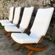 Set of 4 chairs and two reclining chairs in teak 1970