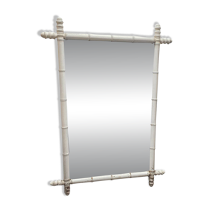 miroir en bambou blanc