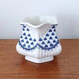 English blue and white milk jug, Adams of Brentwood English ironstone