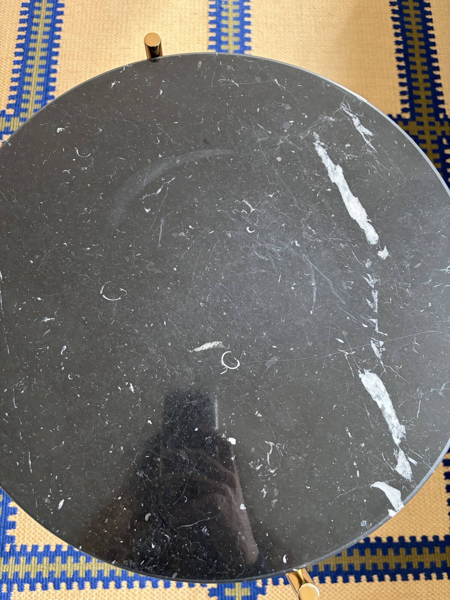 Nero Marquina marble coffee table Gubi