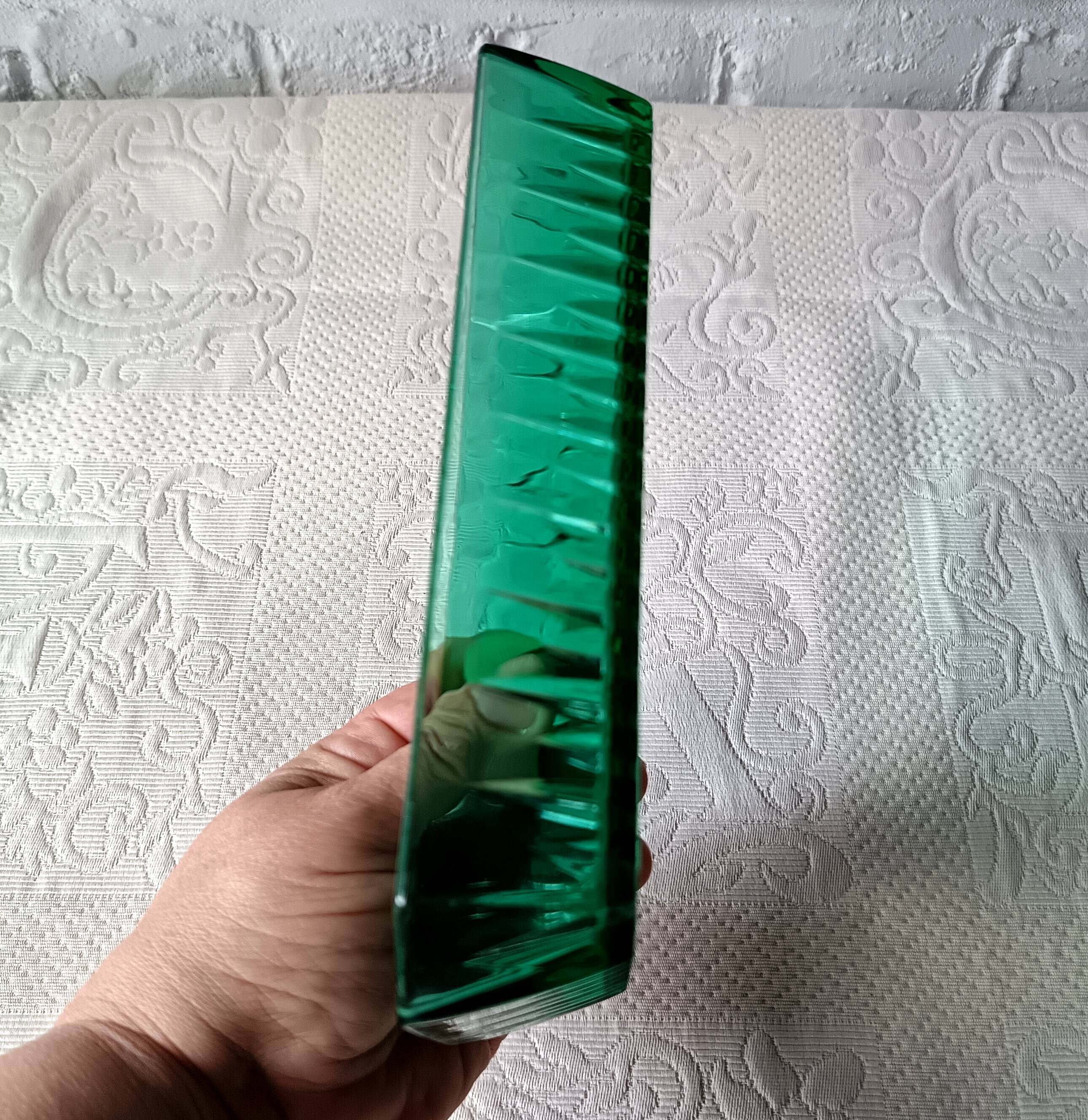 3 Arcoroc bowls in vintage emerald green molded glass