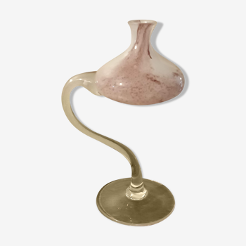 Vase en verre soufflé rose année 80 Kasper-Single-Art Allemagne