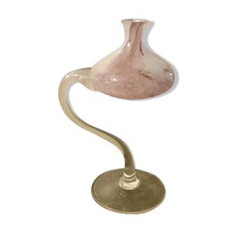 Vase en verre soufflé rose année 80 Kasper-Single-Art Allemagne