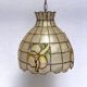 Suspension en feuille nacre et laiton vintage 1970's