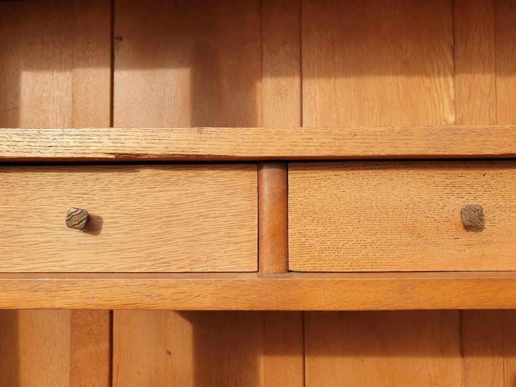 Library cabinet Art Deco columns with godrons