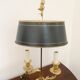 Louis XV Rococo style bouillotte lamp in gilt bronze with 2 light arms
