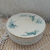10 antique ironstone dinner plates