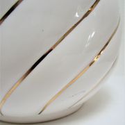 Pied de lampe céramique blanc et or design italien années 70 / 80