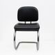 Six of Leatherette and Metal Chromed Cantilever Dining Chairs