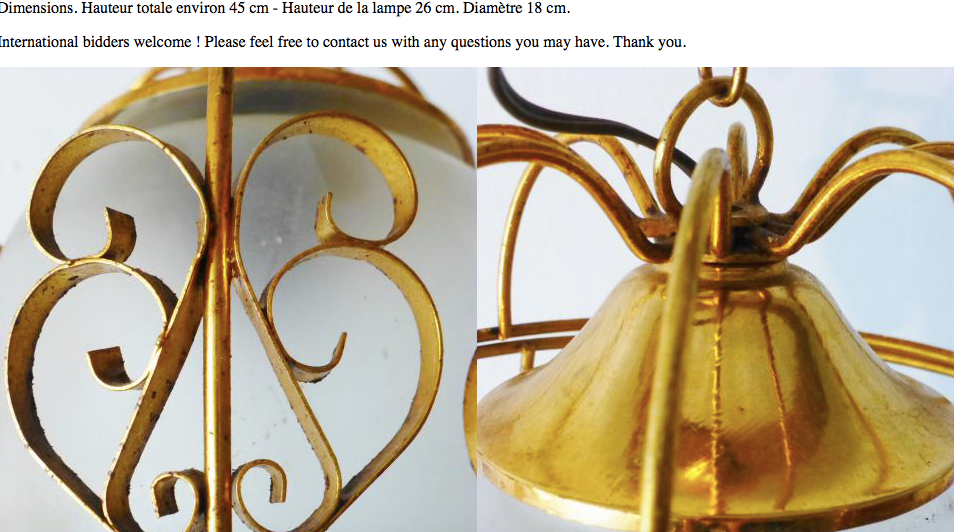 Adorable Lantern lamp gilded cage 1950 vintage 50s rockabilly 50's lantern