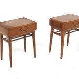 Set of 2 mahogany bedside tables by Axel Larsson, Sweden 1950