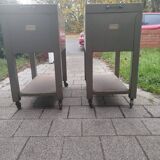 Pair of vintage rolling lockers