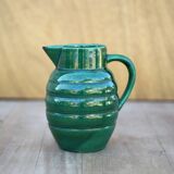 Pitcher St Clément France Lorraine 869, green pitcher, ceramic pitcher
