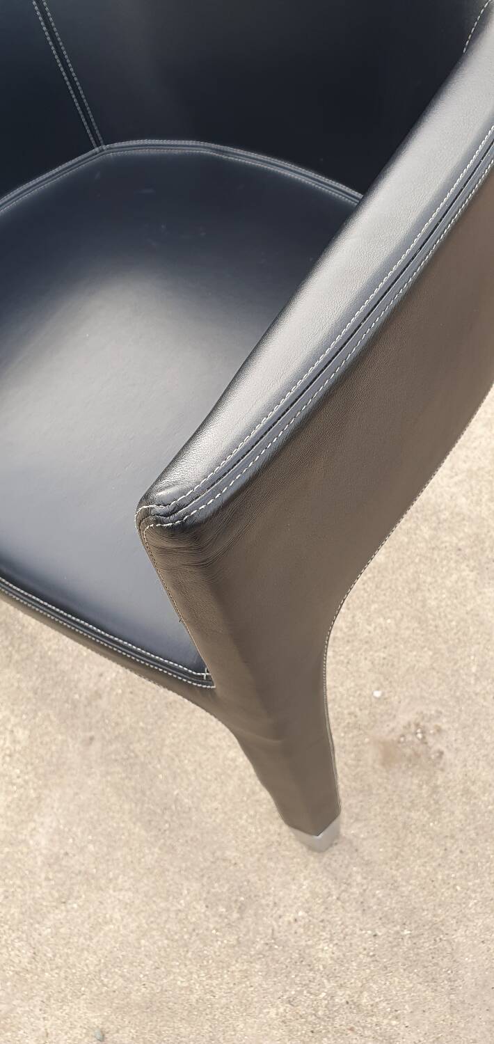 4 black armchairs Plank Claudio Bellini Mon Ami