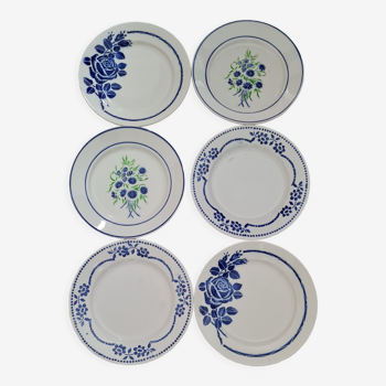 6 mismatched old plates