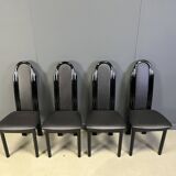 Postmodern lacquered wood italian dining chairs, 1980s