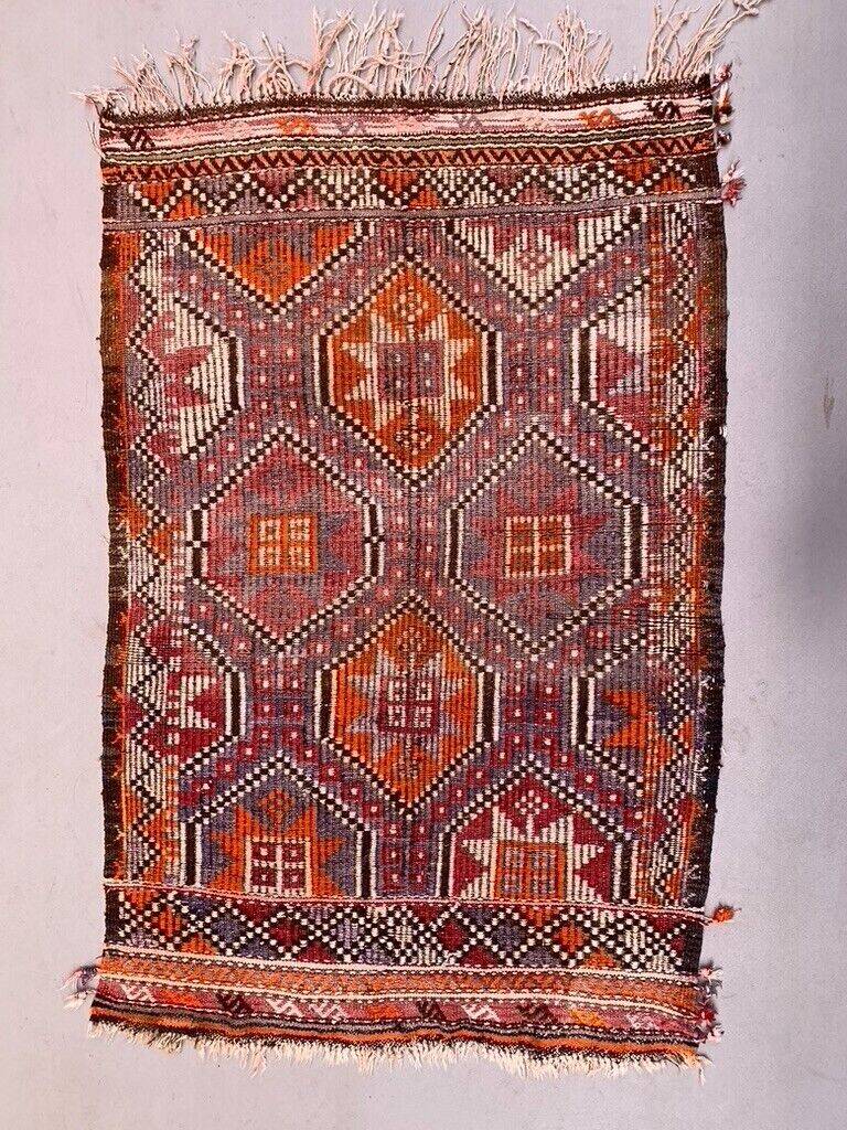 Vintage Turkish kilim rug 150x92 cm wool kelim, medium 2489