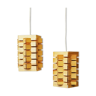 Pine pendant lamp pair model 7716 by Høvik Lys, Norway 1970s