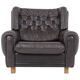 Czech Brown Leather Armchair from Vyber, 1970s