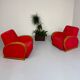 2 anciens fauteuils club art déco années 30 structure bois courbé