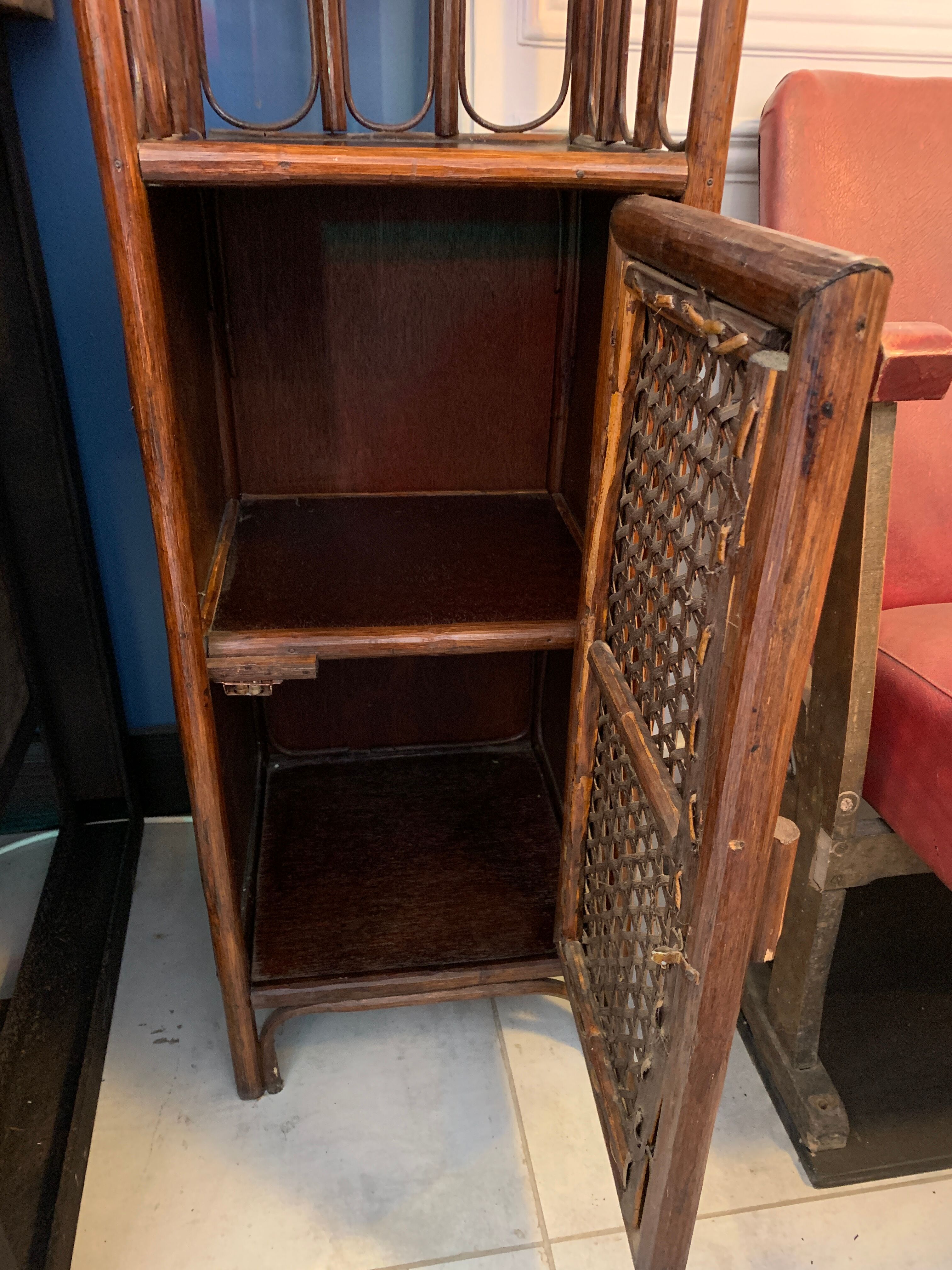 Vintage rattan shelf