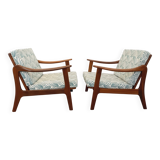 Pair of vintage Scandinavian Arne Wahl Iversen armchairs for Komfort teak