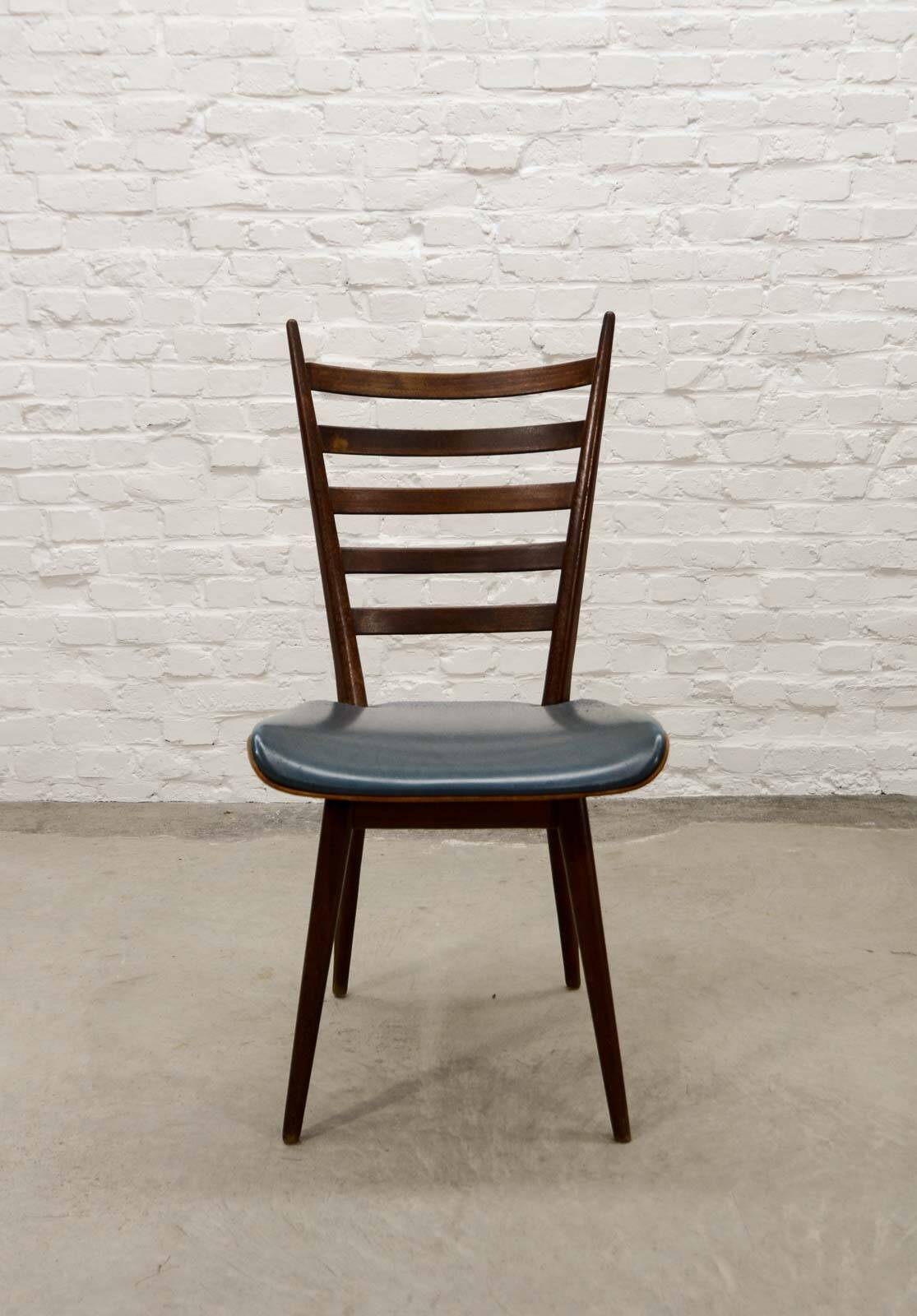 'Quattro Colori' Teak and Leatherette Dining Chairs