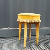 Tabouret en bois et velours or
