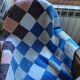 Plaid patchwork tricoté main