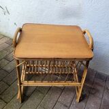 Table d'appoint rotin 60's