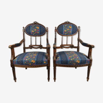 Pair of Louis XVI-style armchairs 1900