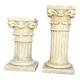 Pair of columns, corinthian style capitals in travertine, italy 1940s