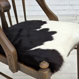 1960s, Danish high-backed armchair, reupholstered, furniture cowhide, oak.
