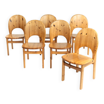 Glostrup Danish pine tulip dining chairs, Niels Koefoed, Denmark 1970s