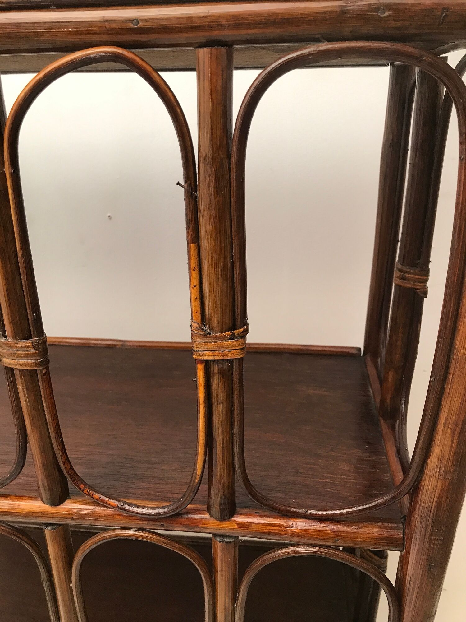Vintage shelf in wicker rattan