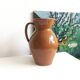 Very large antique glazed terracotta jug H 40 cm