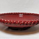 Red braided ceramic dish