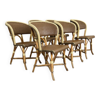 Set of 6 Gatti bistro armchairs 80s France