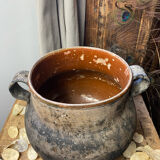 Antique terracotta pot with handles Vallauris