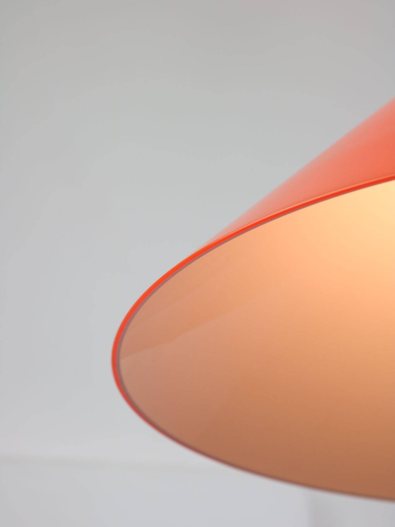 Mid-Century Modern Italian Orange Plexiglass and Brass Pendant Lamp, 1960s