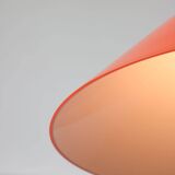 Mid-Century Modern Italian Orange Plexiglass and Brass Pendant Lamp, 1960s