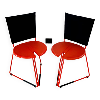 Terna stackable folding chairs by Gaspare Cairoli for Seccose, Italy 1980s