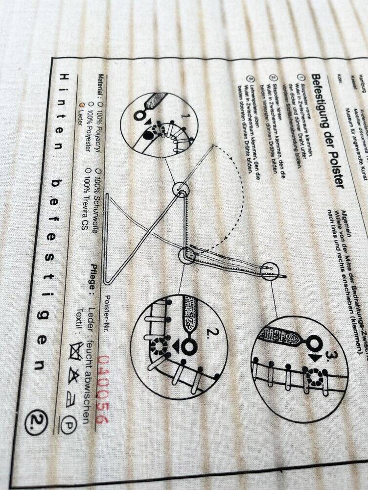 Leather cushion for postmodern Kreuzschwinger chair by Till Behrens, 1980s, set of 2.