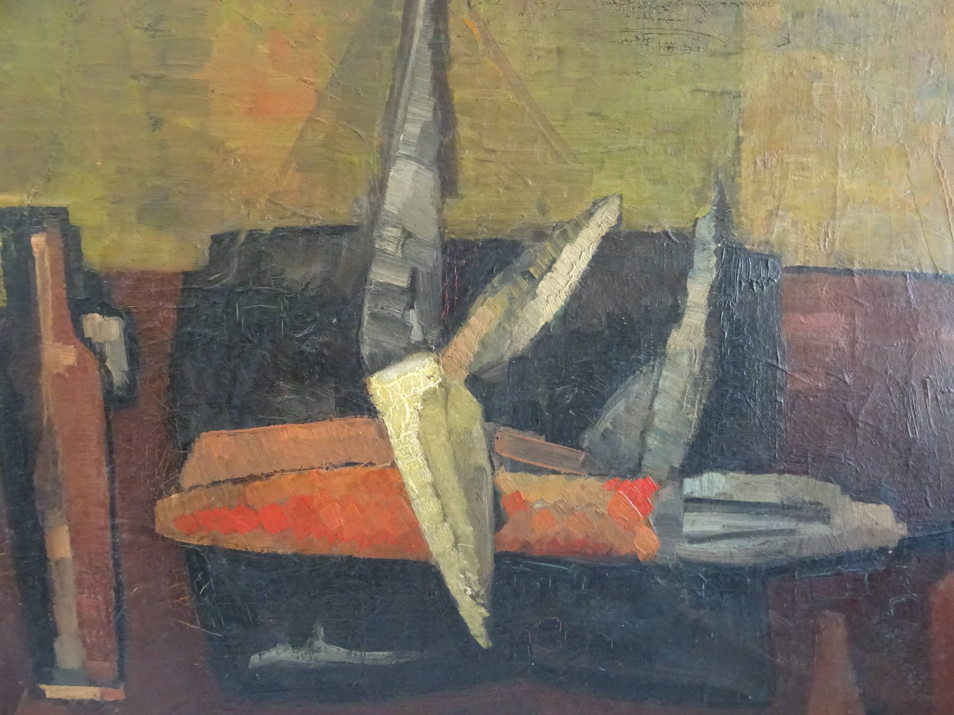 Cubist painting still life oil on canvas Thérèse Martin