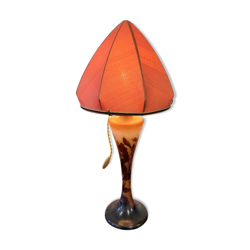 Art Nouveau mushroom lamp – Émile Gallé – Floral pansy decoration