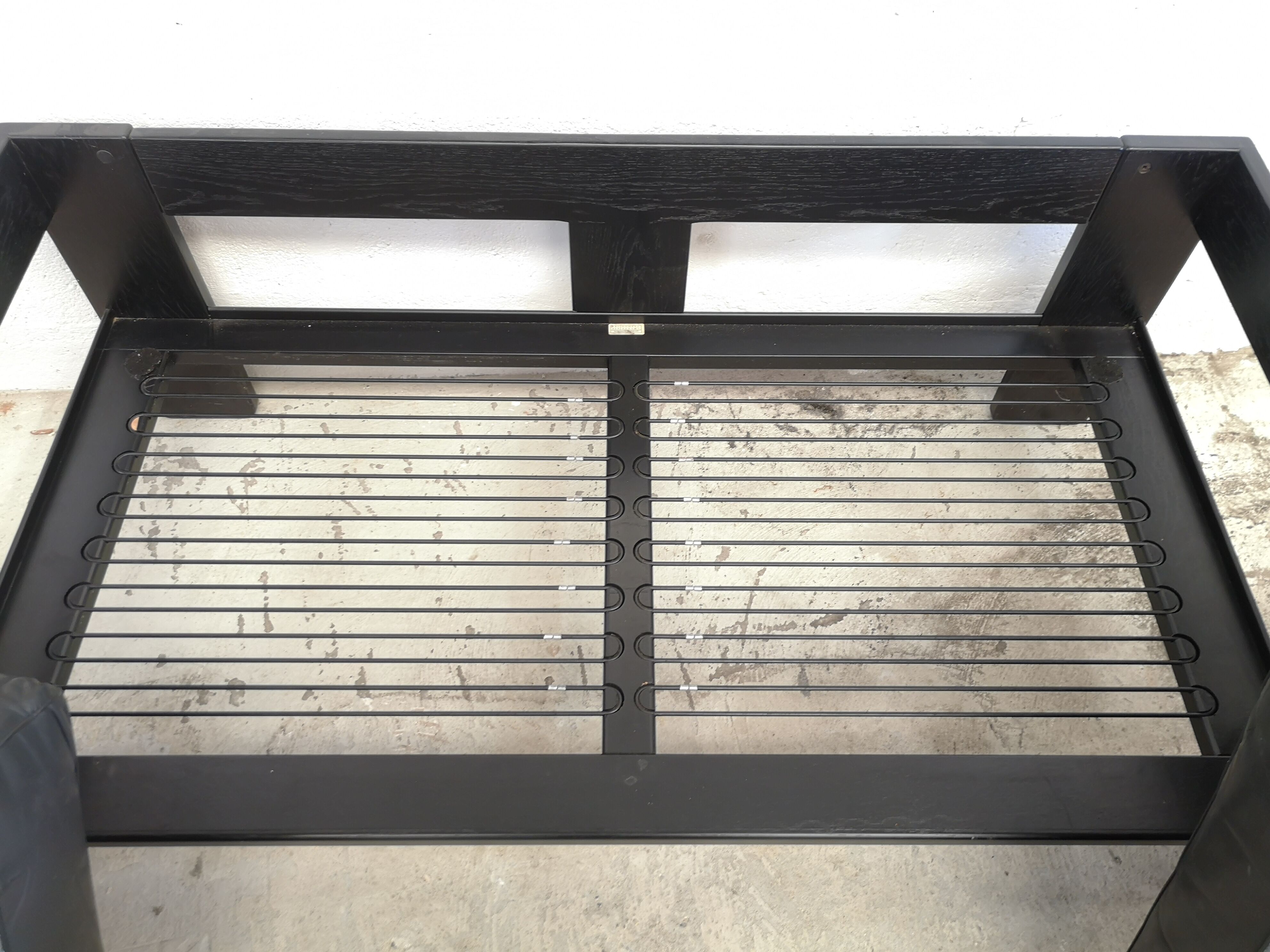 Bastiano by Afra and Tobia Scarpa edition Knoll 60s black leather sofa