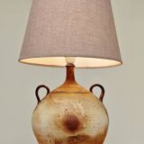 Lampe en grès céramique moderniste a deux anses  année 50