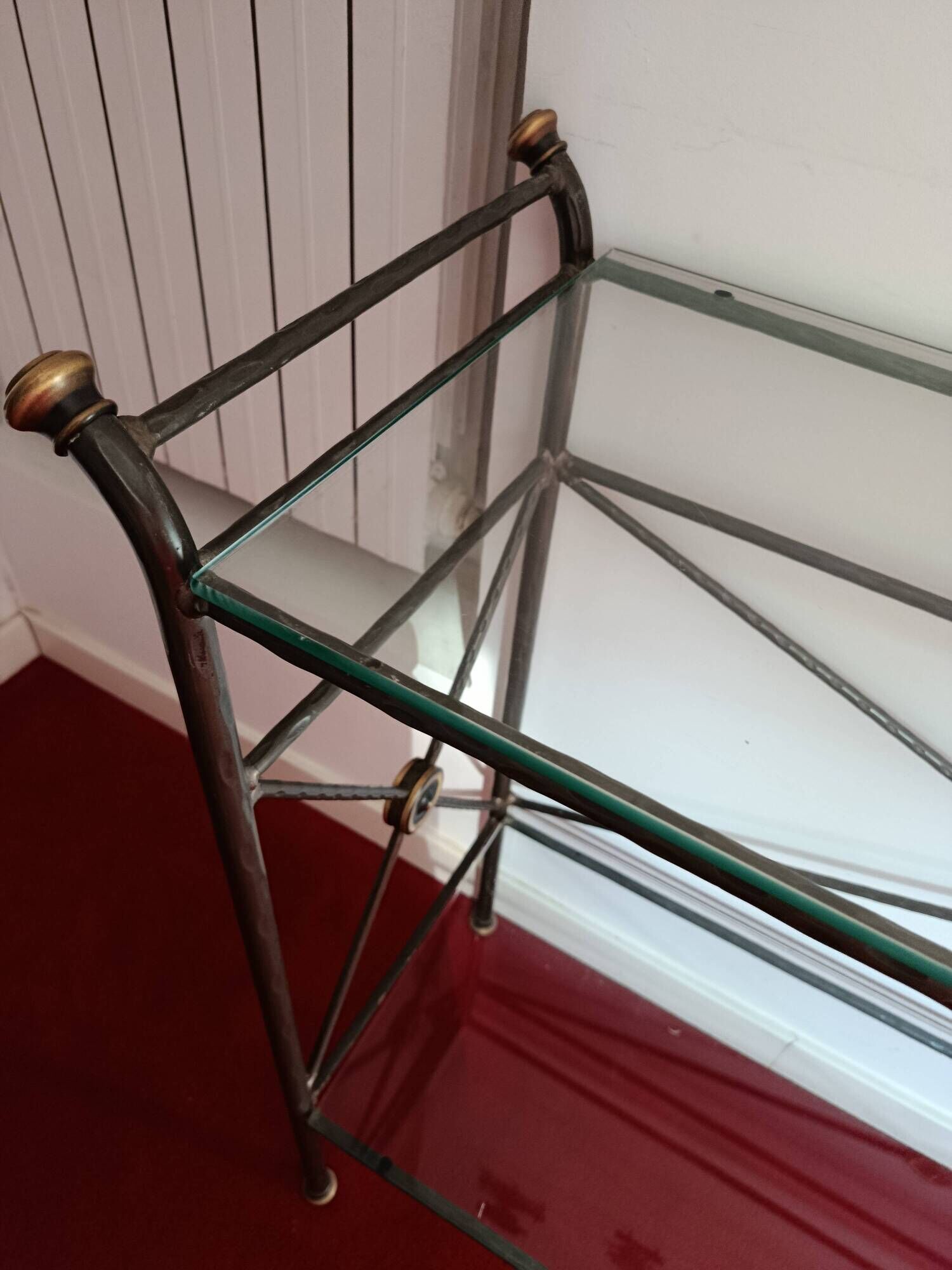 Glass and wrought iron console